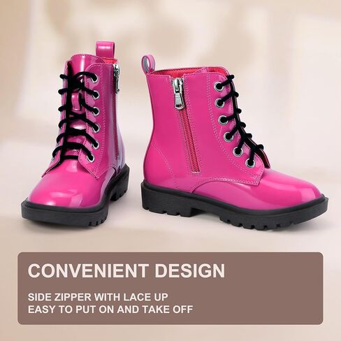 PANDANINJIA أحذية قتالية للفتيات والأولاد بأربطة للأطفال الصغار الصغار مع سحاب جانبي فستان للكاحل أحذية للفتيات in Kuwait