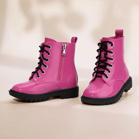 PANDANINJIA أحذية قتالية للفتيات والأولاد بأربطة للأطفال الصغار الصغار مع سحاب جانبي فستان للكاحل أحذية للفتيات in Kuwait