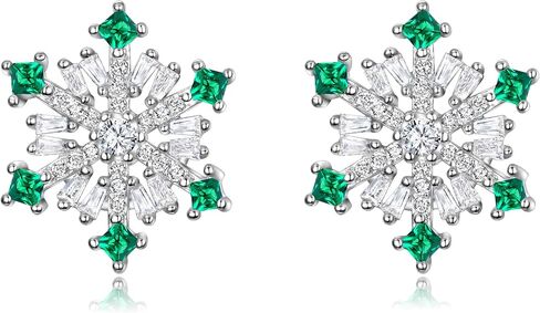 EVER FAITH 925 Sterling Silver Cubic Zirconia Winter Snowflake Flower Elegant Stud Earrings in Kuwait
