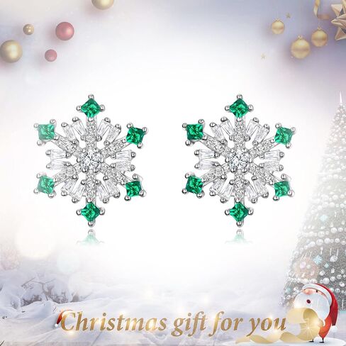 EVER FAITH 925 Sterling Silver Cubic Zirconia Winter Snowflake Flower Elegant Stud Earrings in Kuwait