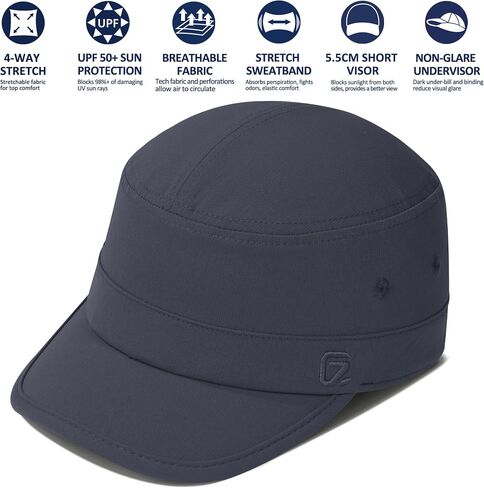 GADIEMKENSD Stretch Army Cap Cadet Military Hats Flat Top Baseball Cap Short Bill Breathable in Kuwait