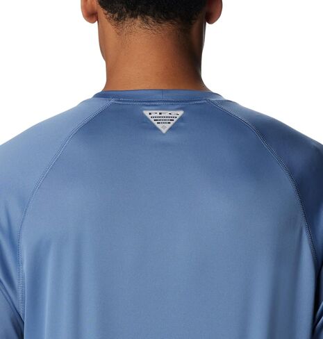 Columbia Men's Terminal Tackle Long Sleeve Shirt, Bluestone/Collegiate Navy Logo, X-Large in Saudi Arabia