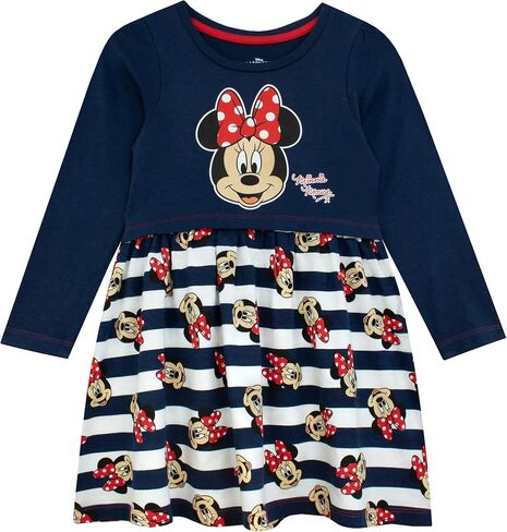 DISNEY Minnie Mouse Dress | Minnie Mouse Clothes | Long Sleeve Dress for Girls | Ages 18 Months to 8 Years in Saudi Arabia