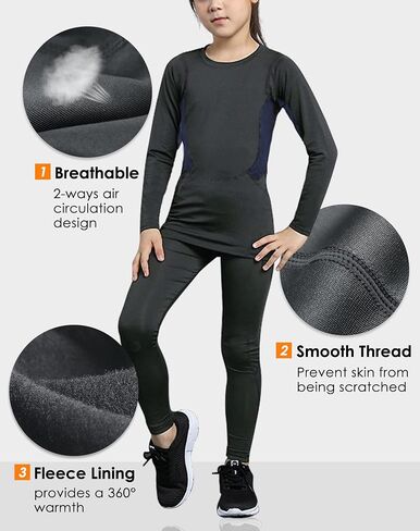 ملابس داخلية حرارية ZEALOTPOWER للأطفال الأولاد أداء رياضي ضغط طبقة أساسية مجموعة الشتاء الطويل جونز in Saudi Arabia
