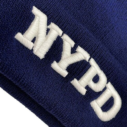 Police Beanie Hat Navy Embroidered Knit Winter New York Skull Cap in Saudi Arabia