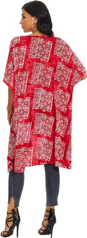 Beautybatik Women Hippie Gypsy Hand Batik Kimono Cardigan Shawl Wrap Swimsuit Cover Up Jacket One Size in Kuwait