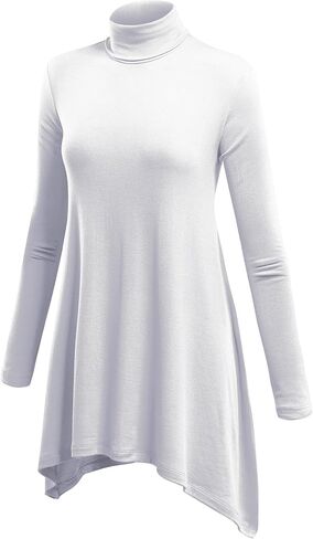 بلوزة نسائية من Lock and Love بأكمام طويلة وياقة مدورة غير متماثلة - صُنعت في الولايات المتحدة الأمريكية in Kuwait