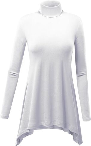 بلوزة نسائية من Lock and Love بأكمام طويلة وياقة مدورة غير متماثلة - صُنعت في الولايات المتحدة الأمريكية in Kuwait