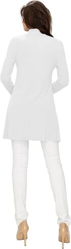 بلوزة نسائية من Lock and Love بأكمام طويلة وياقة مدورة غير متماثلة - صُنعت في الولايات المتحدة الأمريكية in Kuwait