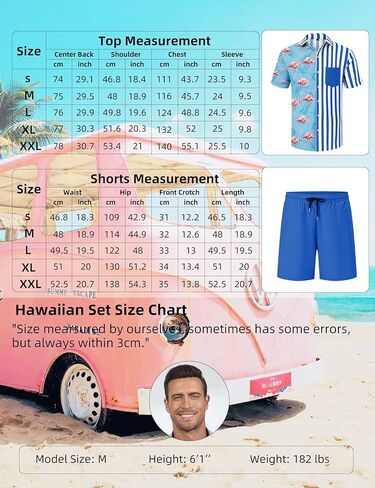 أطقم ملابس الشاطئ الرجالية من LecGee، قمصان Guayabera بأزرار وشورتات رياضية مكونة من قطعتين ملابس صيفية (أزرق، مقاس XX-Large) in Kuwait