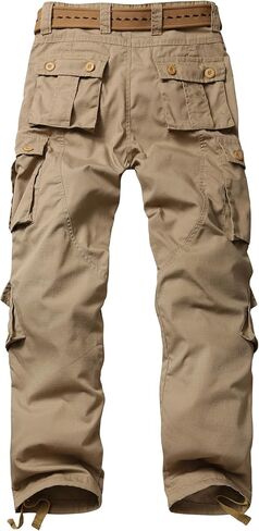 Men's Fleece Lined Camo Hiking Tactical Ripstop Pants Winter Outdoor Work Cargo Pants with 8 Pockets(No Belt) in Kuwait