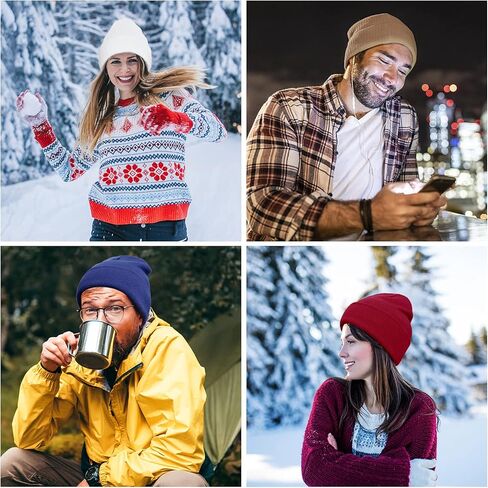 YOULEY قبعة صغيرة للنساء قبعات شتوية متماسكة من الأكريليك الناعم الدافئ مع أساور للفتيات والنساء بيني... in Kuwait