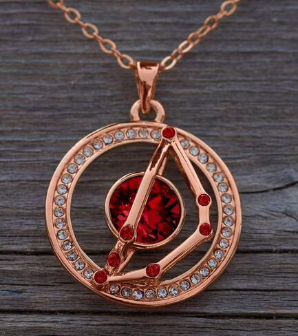 Leafael "Superstar Zodiac Constellation Pendant Necklace Made with Premium Crystal Horoscope Jewelry, Gold or Rose Gold Plated, 18"+ 2" in Kuwait