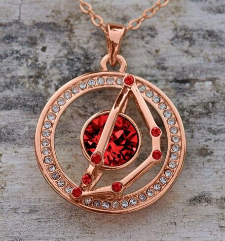 Leafael "Superstar Zodiac Constellation Pendant Necklace Made with Premium Crystal Horoscope Jewelry, Gold or Rose Gold Plated, 18"+ 2" in Kuwait