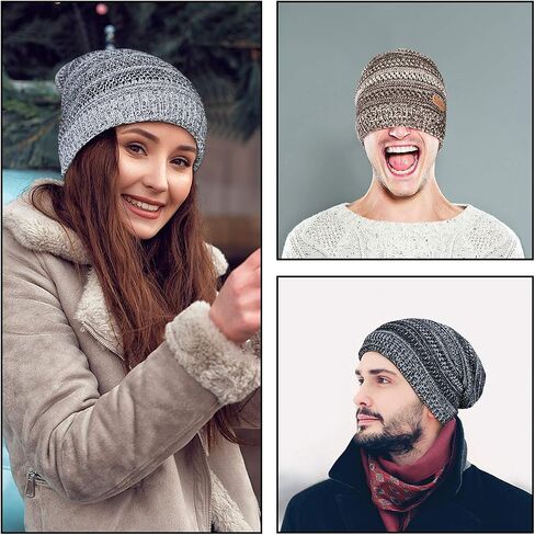 OMECHY Beanie for Men Women Winter Knit Warm Hat Stretch Plain Cuff Toboggan Cap in Saudi Arabia