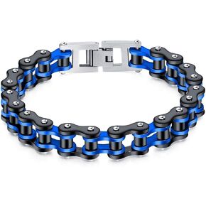 jonline24h Stainless Steel Motorcycle Biker Chain Heavy Bracelet Rock Link Wristband