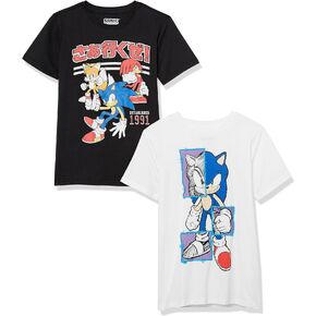 حزمة من 2 تي شيرت بأكمام قصيرة للأولاد من Sega Boys Little Sonic The Hedgehog