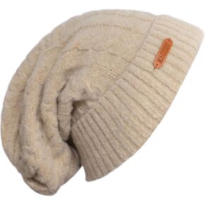 MAGISDU Women Beanies for Winter Merino Wool Knitted Wool Lined Warm Winter Hat Cold Weather Soft Stretch Skullcap Big Head