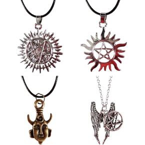Fineder 4 Pack Supernatural Necklace Dean Winchester Mask Pendant Necklace, Supernatural Merchandise Jewelry Gifts in Kuwait