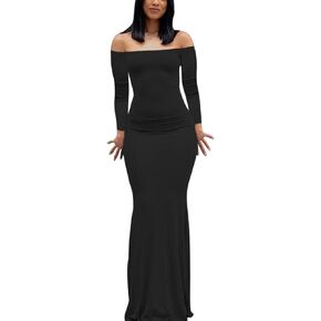 ABYOVRT Women Sexy Bodycon Maxi Dress Sleeveless Solid Color Slip Dress Elegant Long Cami Dresses Evening Party