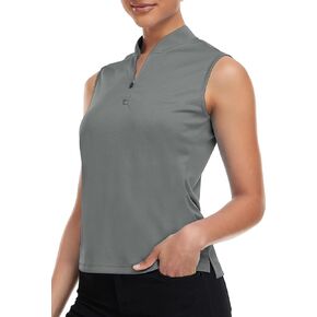 المرأة جولف بولو قميص بلا أكمام الجافة تناسب السيدات البريدي الياقة تانك الأعلى SPF 50 + قمصان التنس Mositure فتل in Kuwait