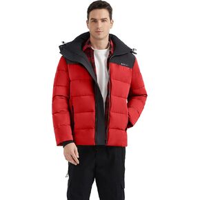 Orolay Men's Puffer Warm Jacket Winter Full-Zip Windproof Coat with Hood
