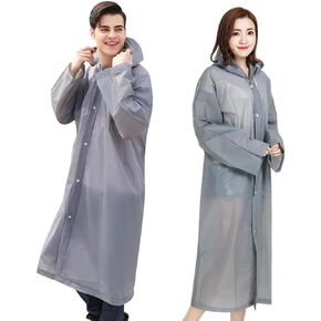 Reusable Adults Rain Ponchos, 2 Pcs EVA Portable Raincoats for Women Men with Hood for Disney Outdoor in Kuwait