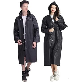 GUKOY Rain Coat Poncho for Adult, 2 Pack Women Men Reusable Raincoats Emergency with Hood and Drawstring