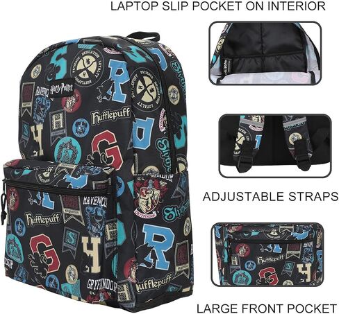 Bioworld Harry Potter Hogwarts Crest And House Banners Adult 17" Laptop Backpack in Saudi Arabia