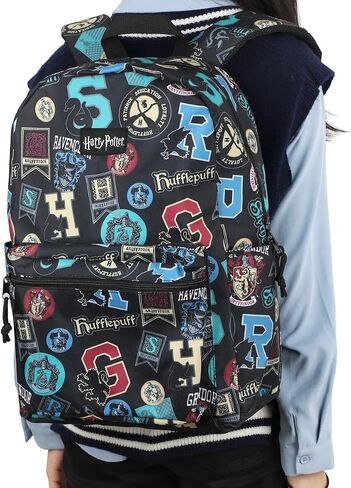 Bioworld Harry Potter Hogwarts Crest And House Banners Adult 17" Laptop Backpack in Saudi Arabia