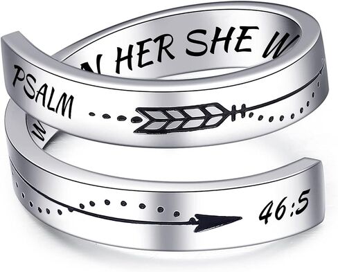 XOYOYZU Inspirational Rings for Women Statement Stainless Steel Spiral Wrap Twist Ring Encouragement Personalized Jewelry Birthday Gifts in Kuwait