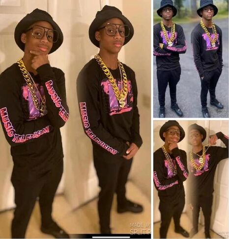 واي دبليو كيو زد واي بي 3 قطع هيب هوب مكتنزة سلسلة ذهبية مزيفة على شكل دولار للرجال والنساء، طقم زي مغني الراب الثمانينيات والتسعينيات، مقاس L, Large, بلاستيك in Kuwait