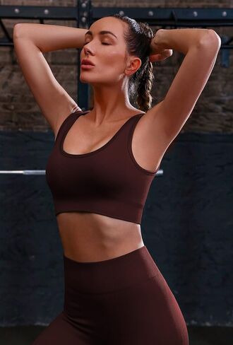 مجموعات التمارين الرياضية للنساء من جويسبيلز، قطعتين من السراويل القصيرة المضلعة عالية الخصر لرفع المؤخرة مع مجموعة حمالة صدر رياضية للصالة الرياضية in Kuwait