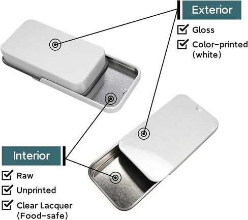 عبوات صفيح منزلق من Cubic Ape لبلسم الشفاه، عطر صلب (0.5 أونصة، 16 عبوة، مع ملصقات) - (صغيرة) صناديق معدنية فارغة لمستحضرات التجميل مع أغطية منزلقة (فضي بلوري) in Saudi Arabia