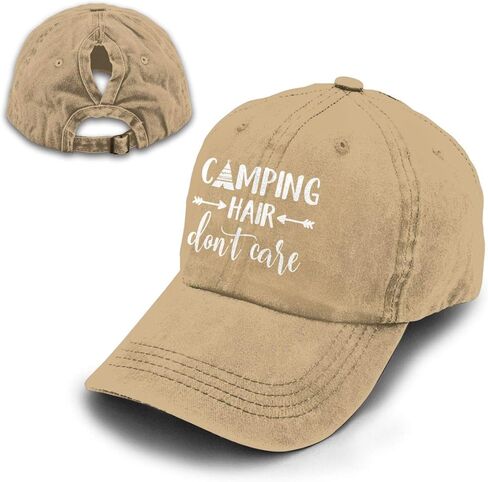HHNLB Camping Hair Don't Care Ponytail Hat Denim Washed Adjustable Baseball Cap for Women in Saudi Arabia