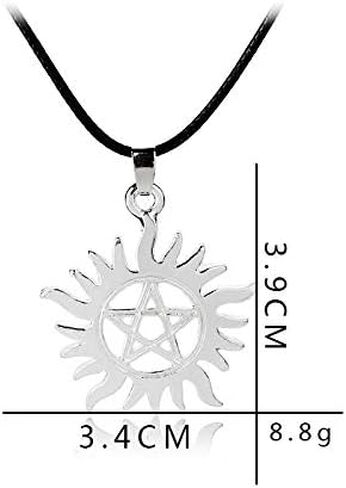 Fineder 4 Pack Supernatural Necklace Dean Winchester Mask Pendant Necklace, Supernatural Merchandise Jewelry Gifts in Kuwait
