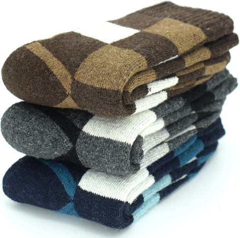 YWSLRC Mens Super Thick Wool Socks Thermal Hiking Winter Warm Soft Comfort Boot Casual Crew Socks,7-12 in Kuwait