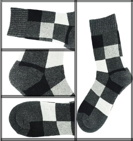 YWSLRC Mens Super Thick Wool Socks Thermal Hiking Winter Warm Soft Comfort Boot Casual Crew Socks,7-12 in Kuwait