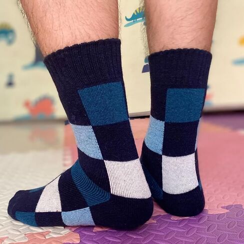 YWSLRC Mens Super Thick Wool Socks Thermal Hiking Winter Warm Soft Comfort Boot Casual Crew Socks,7-12 in Kuwait