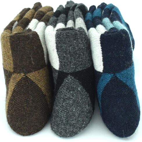 YWSLRC Mens Super Thick Wool Socks Thermal Hiking Winter Warm Soft Comfort Boot Casual Crew Socks,7-12 in Kuwait