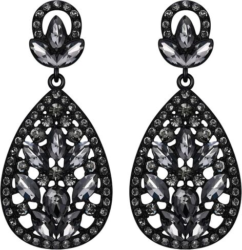 EleQueen Women's Wedding Bridal Austrian Crystal Bohemia Teardrop Chandelier Dangle Earrings in Kuwait