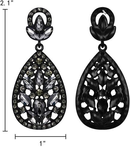 EleQueen Women's Wedding Bridal Austrian Crystal Bohemia Teardrop Chandelier Dangle Earrings in Kuwait