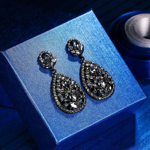 EleQueen Women's Wedding Bridal Austrian Crystal Bohemia Teardrop Chandelier Dangle Earrings in Kuwait