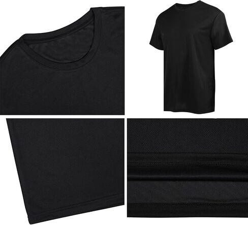 Mens Active Athletic T-Shirts Quick Dry Workout Gym Short Sleeve Crew Tee Shirts 5 Pack in Saudi Arabia