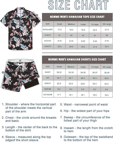 Nonwe الرجال قميص هاواي صيفي وبطانة ضغط مجموعة قصيرة عادية 2 قطعة زر أسفل قصيرة الأكمام عطلة الشاطئ وتتسابق in Kuwait