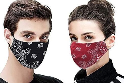 UOUDIO غطاء الوجه باندانا، قناع من نسيج القطن الناعم نصف وجه واقٍ، أزياء للجنسين بيزلي بالاكلافا in Kuwait