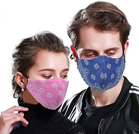 UOUDIO غطاء الوجه باندانا، قناع من نسيج القطن الناعم نصف وجه واقٍ، أزياء للجنسين بيزلي بالاكلافا in Kuwait