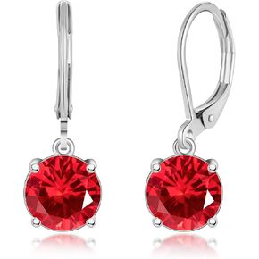 CiNily Leverback Dangle Earrings Created Crystal Drop Earrings Gold Plated Jewelry Gift for Women Girls 8mm