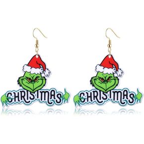 Christmas Grinch Earrings for Women Dr Seus Classic Christmas Earrings Grinch Stole Nightmare Before Christmas Drop Earrings Xmas Winter Holiday Jewelry Gifts