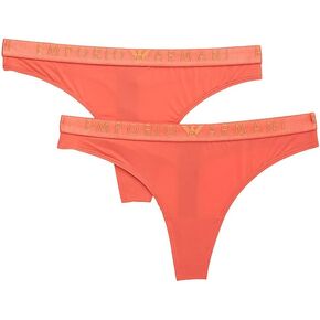 Emporio Armani Women's Iconic Microfiber Bi-Pack Thong